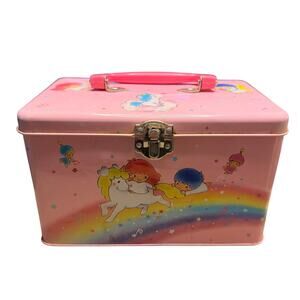 Vintage 1990 Sanrio Japan Little Twin Stars Fairy Metal Tin Lunchbox Kawaii RARE